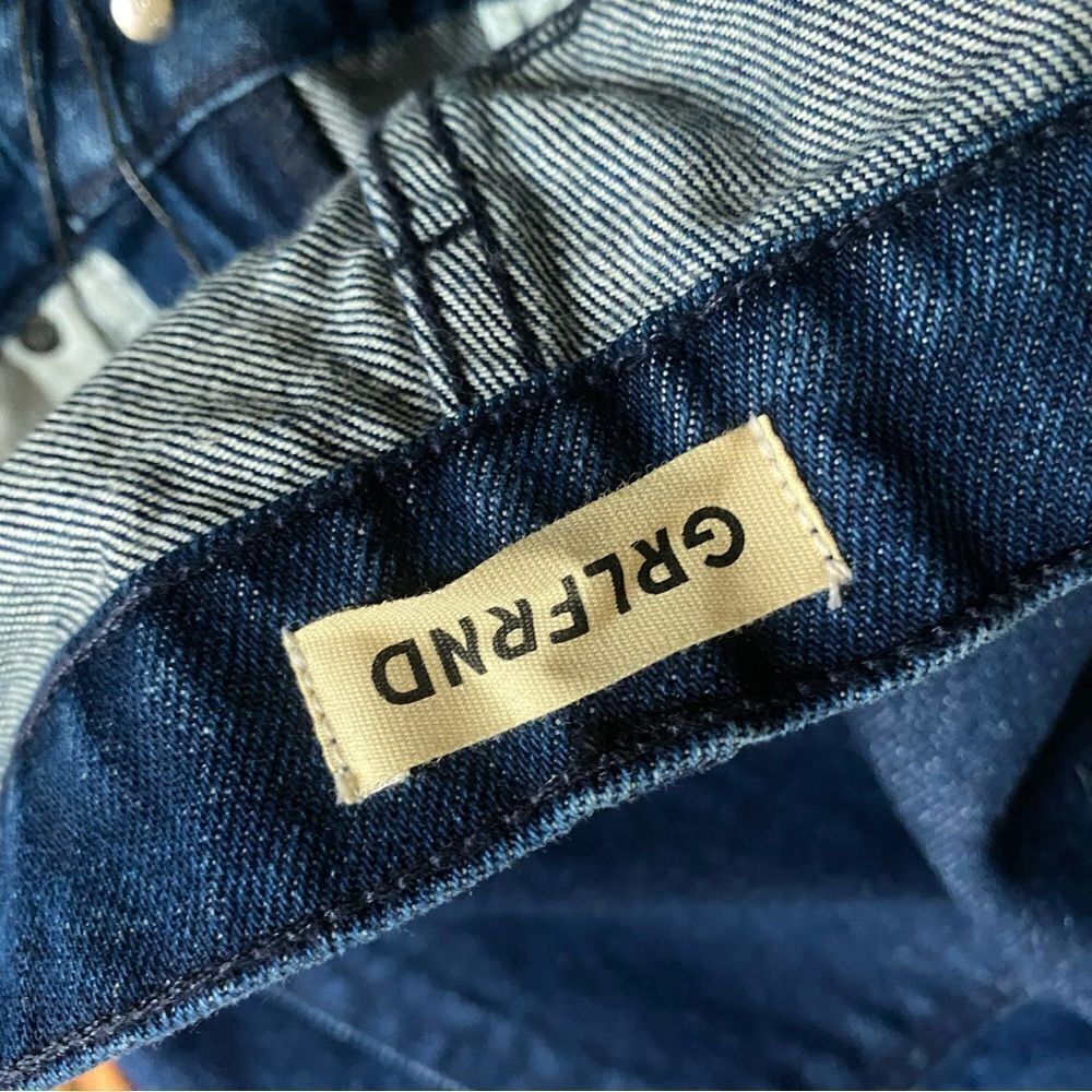 GRLFRND Enya Dropped Crotch Jeans Franklin dark blue denim baggy Revolve 27-31 - Picture 12 of 14